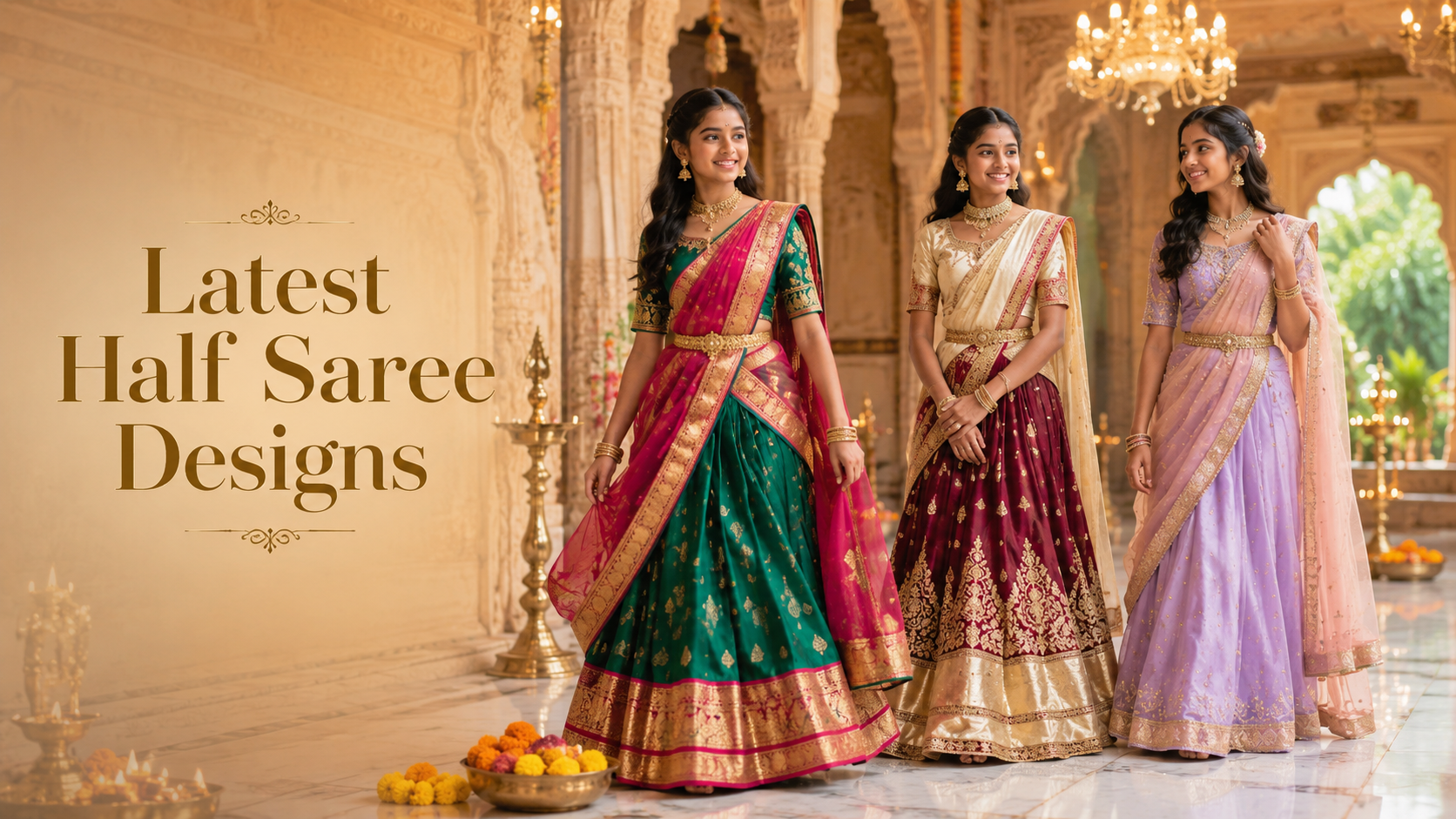 7 Latest Half Saree Designs That Are Trending This Year
