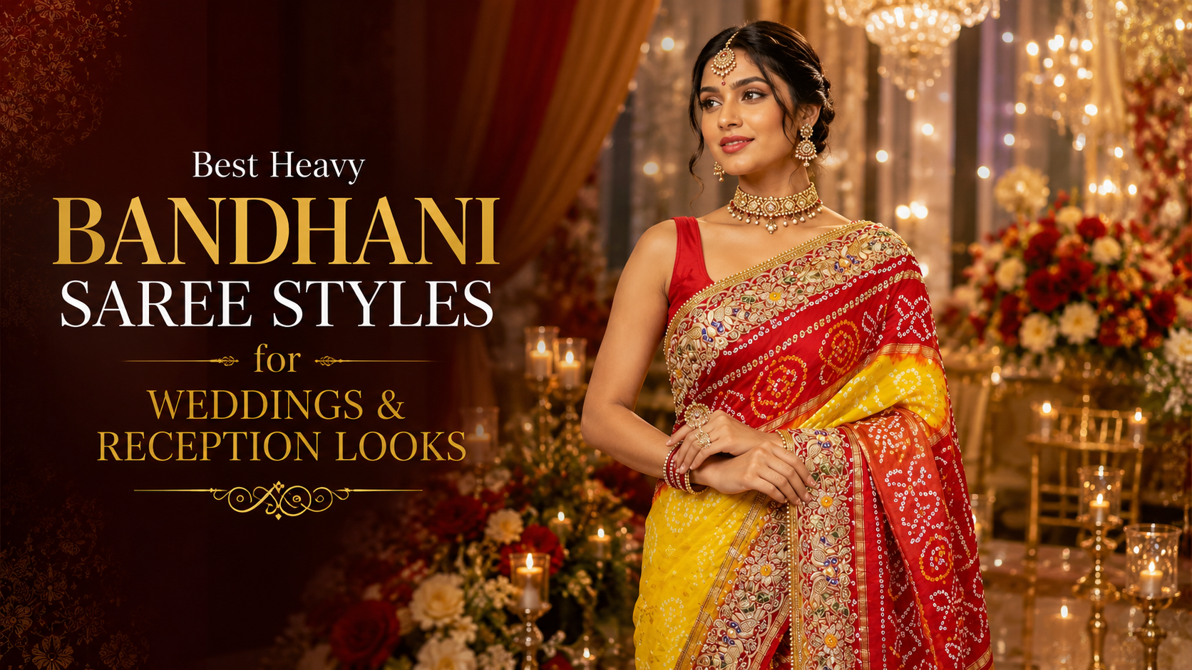 Best Heavy Bandhani Saree Styles for Weddings and Reception Looks