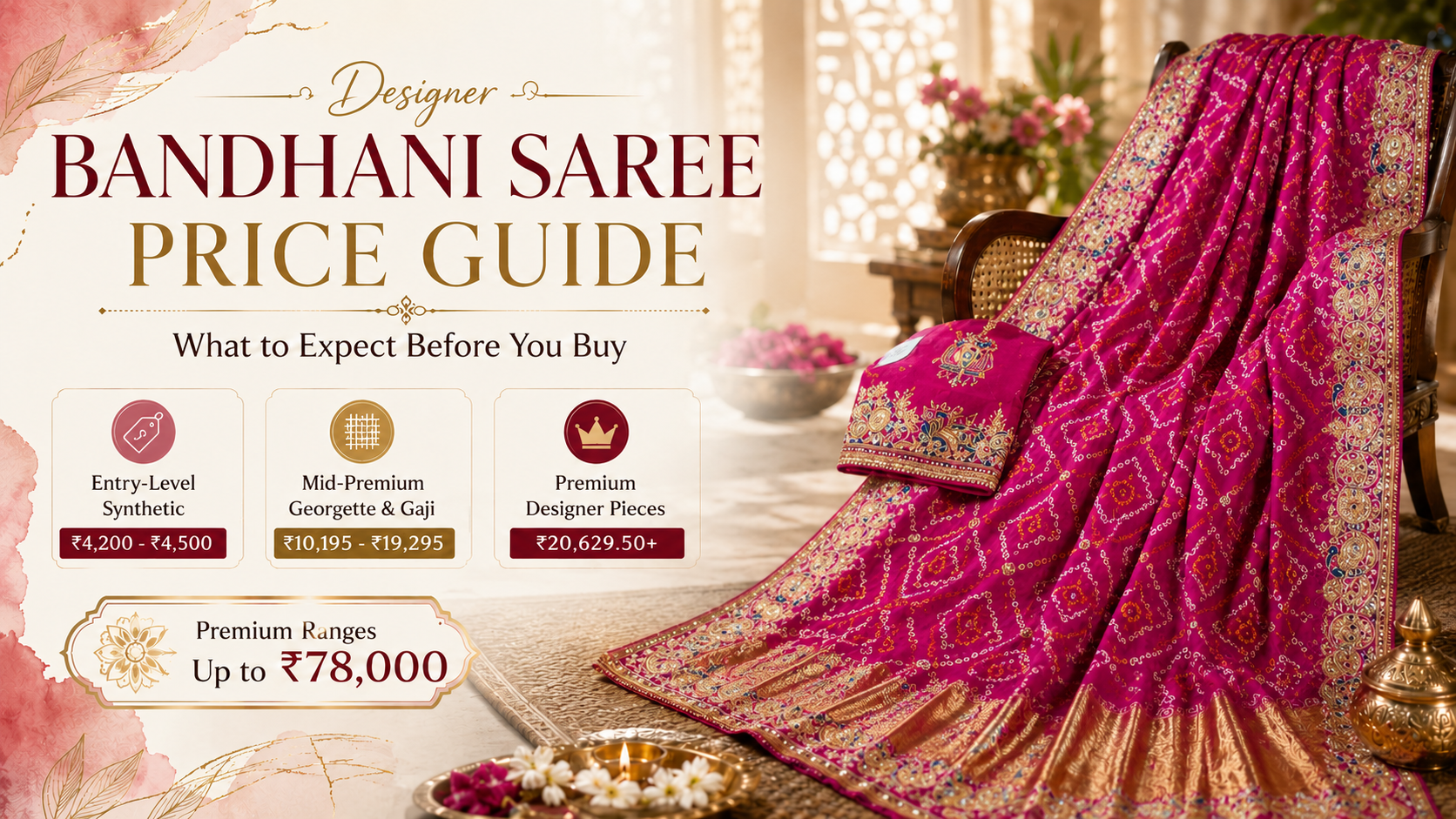Designer Bandhani Saree Price Guide: What to Expect Before You Buy