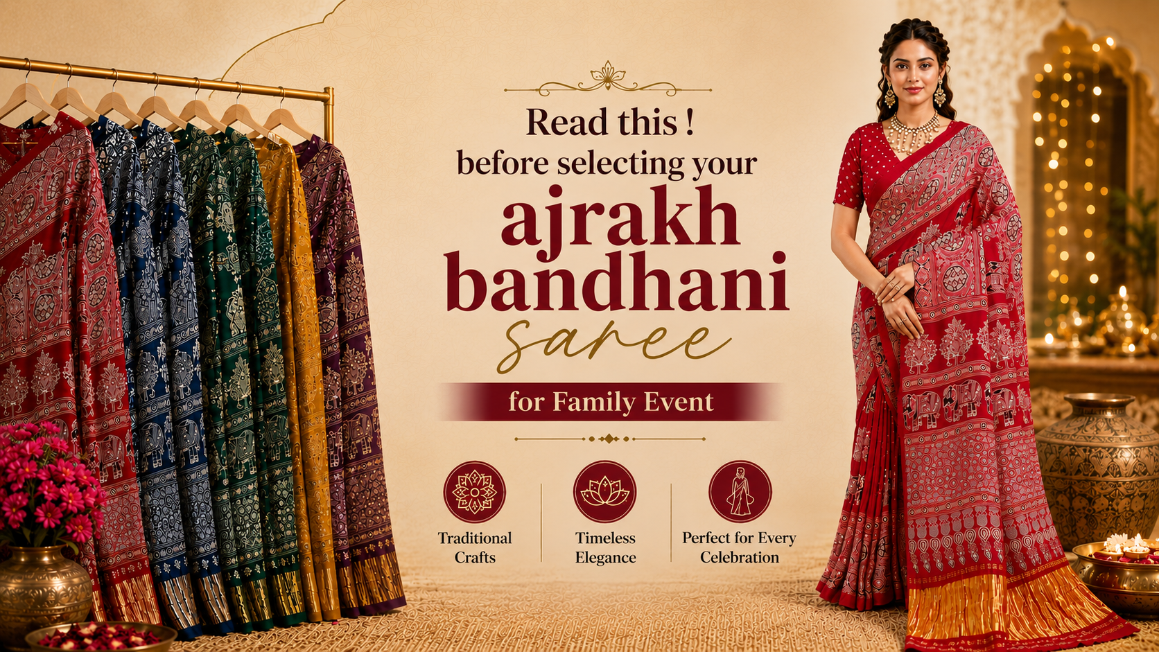 How to Choose Ajrakh Bandhani Sarees for Festive Wear and Family Functions