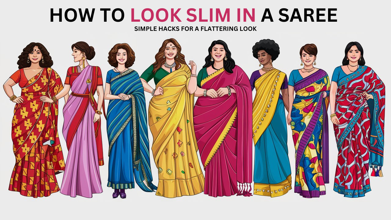 How To Look Slim In Saree When You Are Fat Female