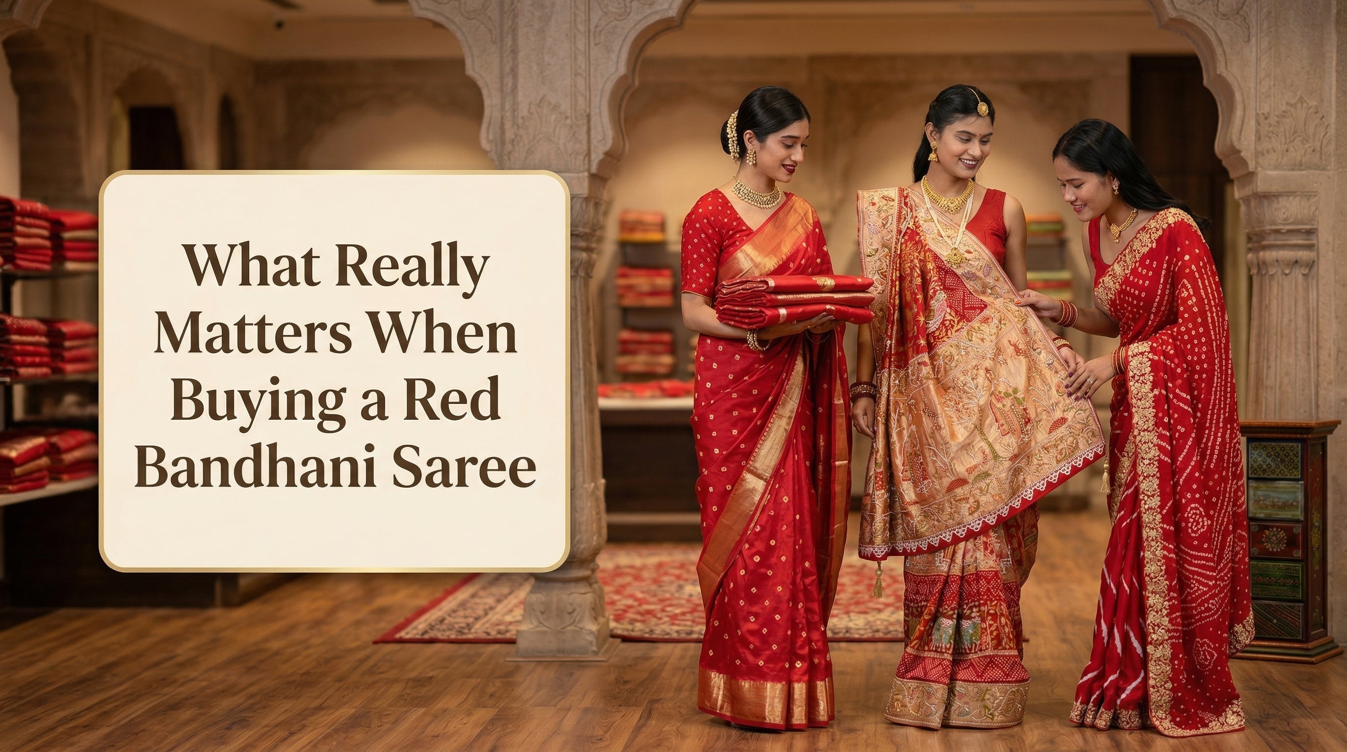Red Bandhani Saree Buying Guide: Fabric, Bandhej Type And Fit Tips