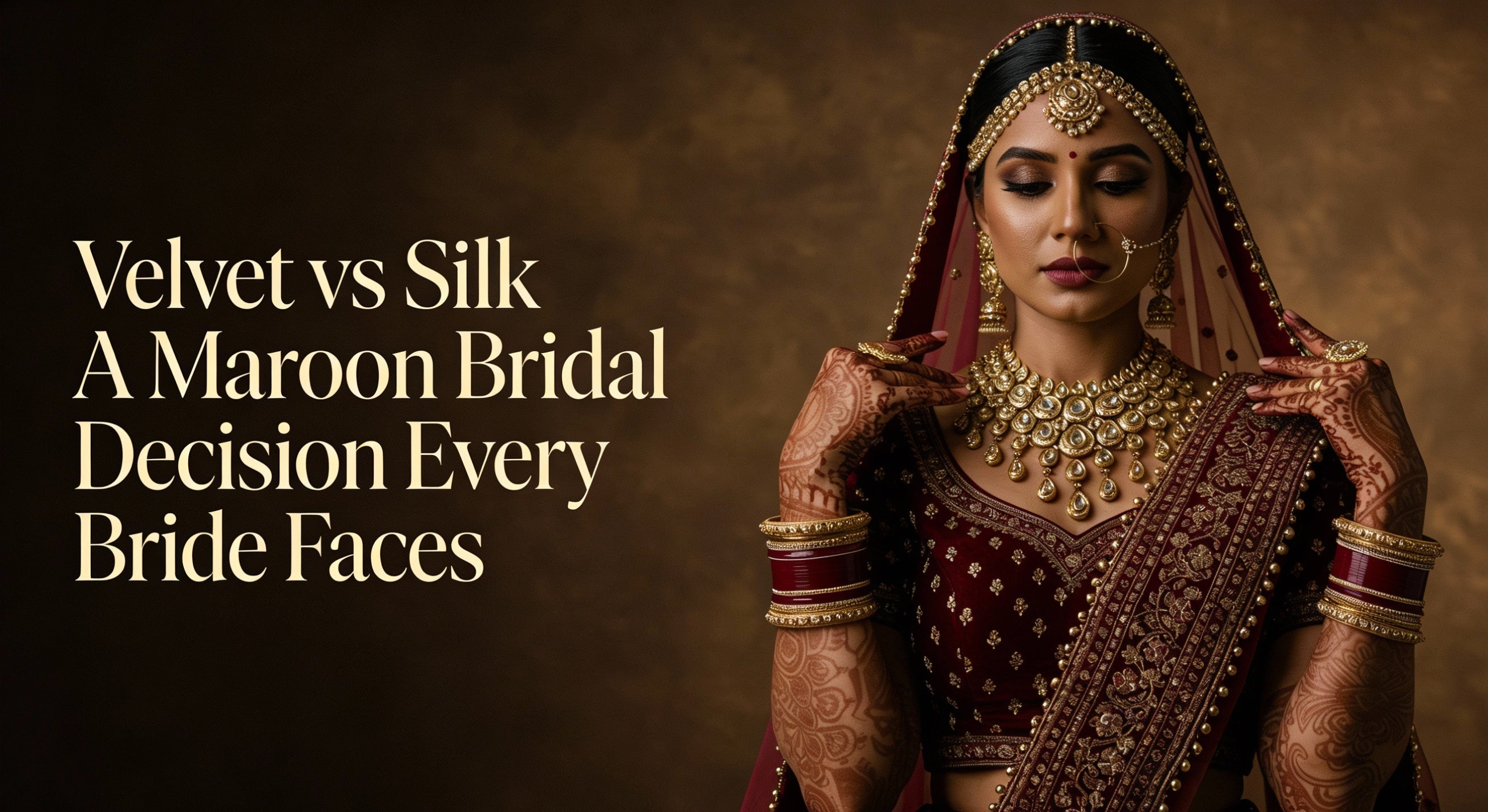 Velvet vs Silk in a Maroon Bridal Lehenga What to Choose