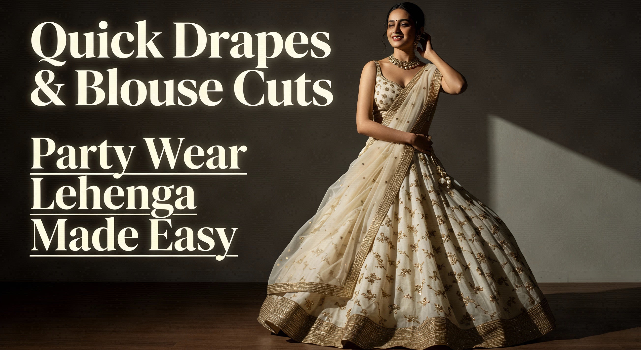 Quick Drapes and Blouse Cuts for Party Wear Lehenga