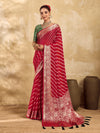 Buy New Pure khaddi Georgette Banarasi Handloom Leheriya Zari Weaving Saree