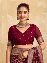 Buy New Traditional Style Saree With Cutdana Gulin Work KcPc