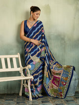 KcPc Pure Silk Kalamkari Saree with Thread WorkBRC