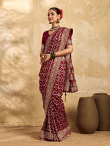 Buy New Traditional Style Saree With Cutdana Gulin Work KcPc
