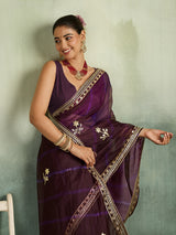 KcPc New Launch Organza Leheriya Style With Gotapatti Work Saree MHS