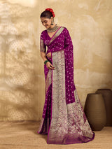 Buy Viscos Silk Bandhani Saree With Zari Borderunder 2000