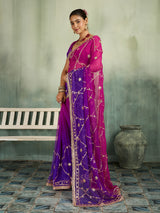 KcPc Beautiful Georgette Saree with Traditional Gotapatti Work MHS