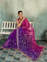 KcPc Beautiful Georgette Saree with Traditional Gotapatti Work MHS