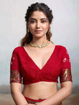 KcPc Handmade Bandhej Bandhani Viscos Silk Saree RBW