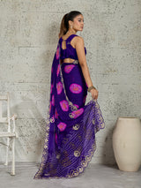 KcPc New Festive Bandhani Style Georgette Saree with Pattern Work PDM