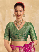 KcPc Pure khaddi Georgette Banarasi Handloom Leheriya Zari Weaving SareeMAHA