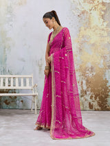 KcPc Traditional Georgette Leheriya Saree for Women MHS