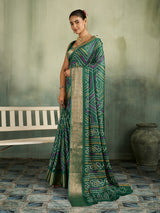 KcPc New LatestCotton Silk Bandhani Style With Zari Border Work Saree STL