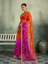KcPc Georgette Designer Saree with Traditional Gotapatti Work MHS
