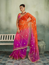 KcPc Georgette Designer Saree with Traditional Gotapatti Work MHS