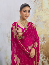 KcPc New Beautiful Designer Chiffon Saree with Timeless Festive EleganceDWA