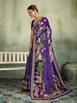 KcPc Traditional Kalamkari Pure Silk Saree with Thread WorkBRC