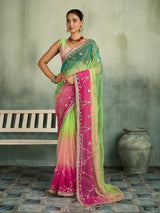 KcPc Georgette Saree with Traditional Style & Gotapatti Work MHS