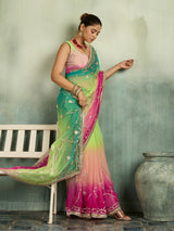 KcPc Georgette Saree with Traditional Style & Gotapatti Work MHS