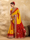 Gotapatti Work saree in rajsthani chunri peela design 