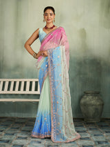 KcPc Georgette Traditional Saree with Gotapatti Work MHS