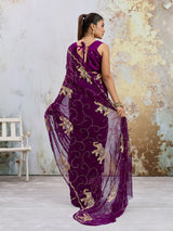 KcPc New Royal Festive Wear Chiffon Saree Crafted with Beautiful Aari Tari EmbellishmentDWA
