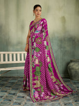 KcPc Beautiful Pure Silk Kalamkari Style Saree with Thread WorkBRC