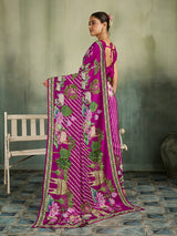 KcPc Beautiful Pure Silk Kalamkari Style Saree with Thread WorkBRC