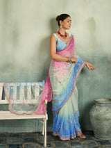 KcPc Georgette Traditional Saree with Gotapatti Work MHS