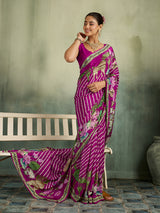 KcPc Beautiful Pure Silk Kalamkari Style Saree with Thread WorkBRC