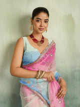 KcPc Georgette Traditional Saree with Gotapatti Work MHS