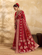 Buy Georgotte Bandhani Style Saree KcPc 