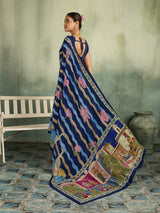 KcPc Pure Silk Kalamkari Saree with Thread WorkBRC
