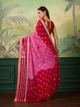 KcPc Pure Georgette Jaipuri Tie Dye Zari Weaving Saree