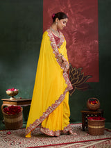 KcPc Latest New Chinon Silk Bollywood Style With Sequence Gotapatti Work Saree PDM