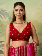 KcPc Pure Georgette Jaipuri Tie Dye Zari Weaving Saree