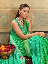 KcPc New Premium Leheriya Saree in Dola Silk with Hand Gota PattiSVD