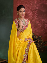 KcPc Latest New Chinon Silk Bollywood Style With Sequence Gotapatti Work Saree PDM