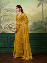 Buy Designer Saree With Handcrafted Aari Tari Work 