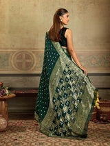 KcPc New Graceful Viscose Silk Bandhani Saree with Zari Weaving Border RAJ