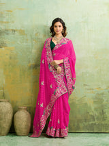 Leheriyrea style saree with embroidery work