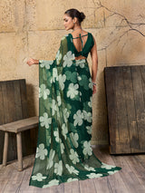 KcPc Latest New Pure Georgette Flower Printed Style Saree SUN