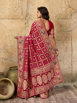 Georgette Gharchola Bandhej Cutdana Gotapatti Work Saree