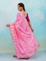 KcPc Latest Satin Silk Multicolored Tifli Leheriya Gotapatti work Saree1SANA