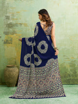 KcPc New Kalindi Style Crepe Silk Saree with Blouse Elegant Casual Wear Drape APL