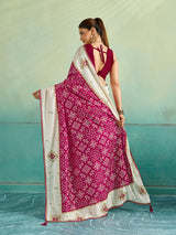KcPc New Latest Ajrakh Style Creap Silk Saree with Stone Work Saree STR
